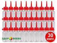 Флаконы для косметики 20 мл, с крышкой капельницей (красная), 30 комплектов