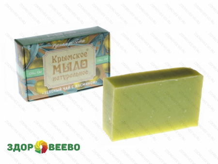 Крымское натуральное мыло "Зеленый чай с жасмином", 100 гр