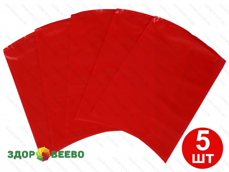 Пакет для созревания и хранения сыра термоусадочный 180х250 мм, цвет красный, прямоугольный, упаковка 5 шт.