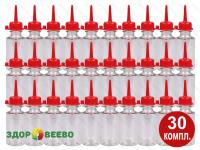 Флаконы для косметики 30 мл, с крышкой капельницей (красная), 30 комплектов