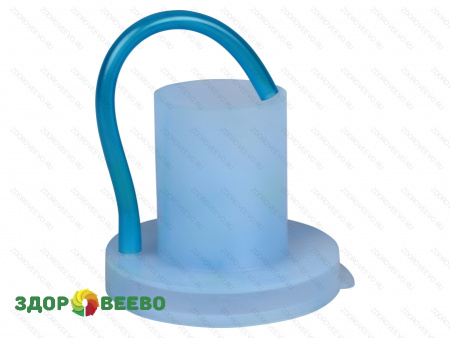 фото Крышка на банку с гидрозатвором, голубая, с трубкой