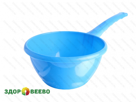 Ковш для сырного зерна с ручкой на 1,8 л (пластик) синий