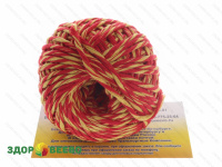 фото Шпагат хлопчатобумажный пёстрый (жёлто-красный)  клубочек 50 м