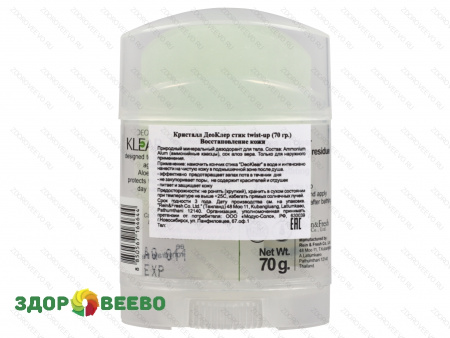 фото Дезодорант-Кристалл DEOKLEAR с экстрактом алоэ (twist up), 70 гр