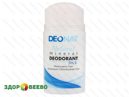 фото Мин. Дезодор."Кристалл-ДеоНат" чистый, стик овальный узкий выдвигающ (pushup) 100 гр