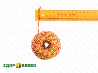 фото Шпагат хлопчатобумажный пёстрый (жёлто-красный)  клубочек 50 м