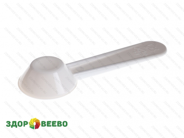 фото Мерная ложка короткая 1мл, белая, с таблицей