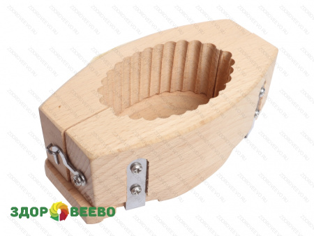 фото Форма для масла, деревянная, с рисунком цветка, овальная, на 80 грамм