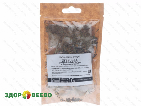 фото Смесь трав и специй "Зубровка" для домашних настоек (на 3 литра)