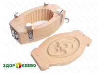 фото Форма для масла, деревянная, с рисунком цветка, овальная, на 80 грамм