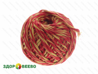 фото Шпагат хлопчатобумажный пёстрый (жёлто-красный)  клубочек 50 м