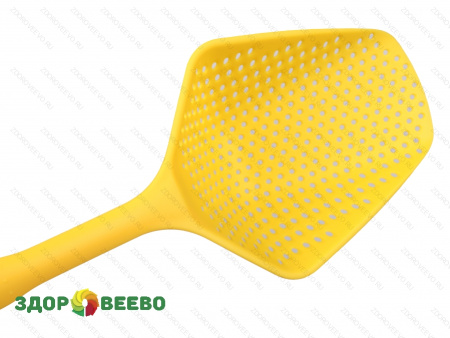 фото Ложка-дуршлаг для сырного зерна, 2 штуки (желтая и зеленая)