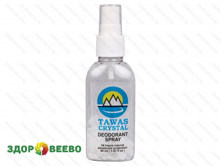 Минеральный квасцовый дезодорант Tawas Crystal (Кристалл Свежести) спрей, Бутылочка с помпой 40 мл, 15 гр сухих гранул