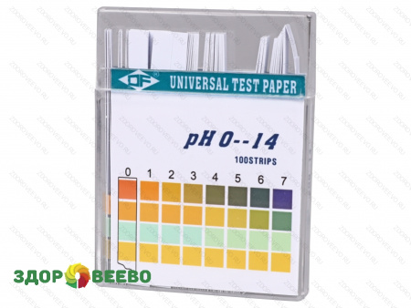 фото Лакмусовая бумага (pH тест) 100 полосок, пластиковый бокс, от 0 до 14 pH
