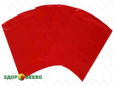 фото Пакет для созревания и хранения сыра термоусадочный 180х250 мм, цвет красный, прямоугольный, упаковка 5 шт.