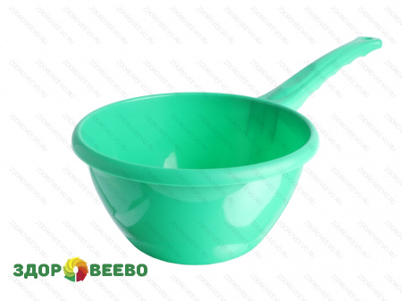 Ковш для сырного зерна с ручкой на 1,8 л (пластик) зелёный