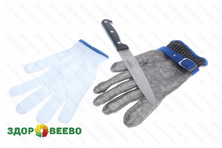 фото Металлическая защитная перчатка с ремешком M