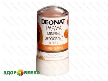 фото Дезодорант-Кристалл "ДеоНат" с экстрактом папайи, стик, 60 гр