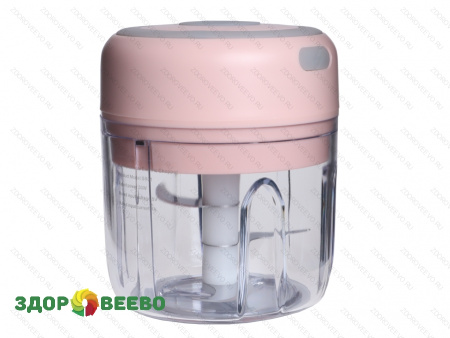 фото Мини-блендер для овощей, с двумя чашами 250ml+100ml, розовый