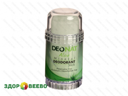 фото Мин. дез."Кристалл-ДеоНат"с натуральным соком АЛОЕ, стик, 80 гр, зеленый
