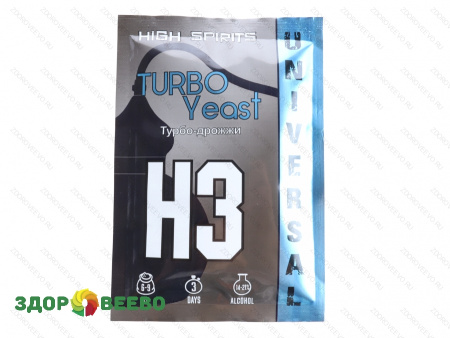 Турбо-дрожжи High Spirits H3 Universal на 25 л браги, пакет 100 г