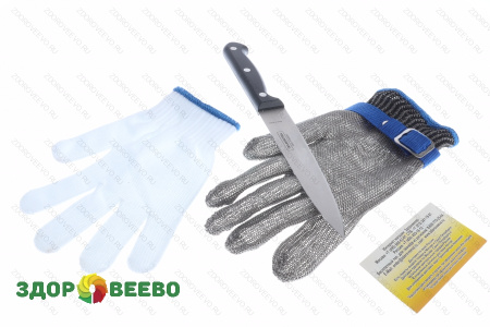 фото Металлическая защитная перчатка с ремешком M