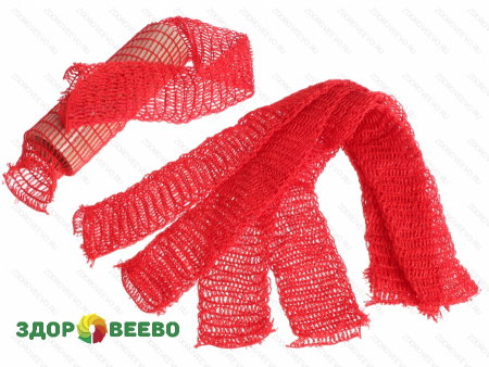 фото Сетка для колбасы 125х36, красная, длина 50 см, упаковка 5 штук