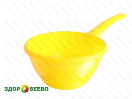фото Ковш для сырного зерна с ручкой на 1,8 л (пластик) жёлтый