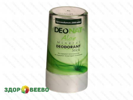 фото Минеральный Дезодорант-Кристалл "ДеоНат"стик, с соком АЛОЭ , 40 гр