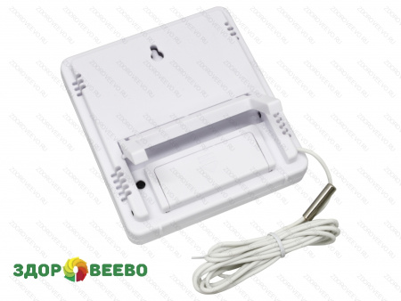 фото Термометр-гигрометр комнатный с часами выносным датчиком