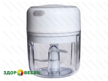 фото Мини-блендер для овощей, с двумя чашами 250ml+100ml, белый