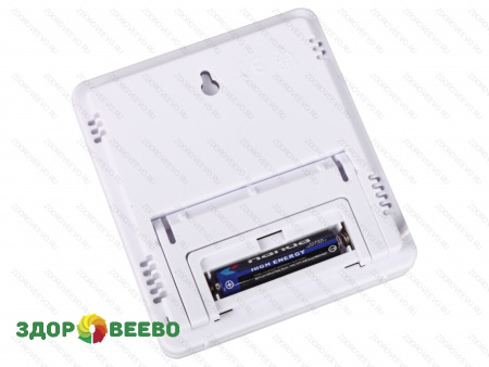 фото Термометр-гигрометр комнатный с часами выносным датчиком