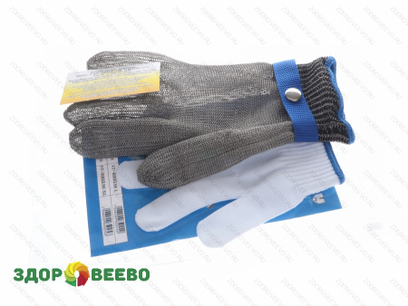 Металлическая защитная перчатка с ремешком XL фото Металлическая защитная перчатка с ремешком XL