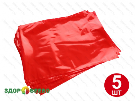 фото Пакет для созревания и хранения сыра термоусадочный 180х250 мм, цвет красный, прямоугольный, упаковка 5 шт.