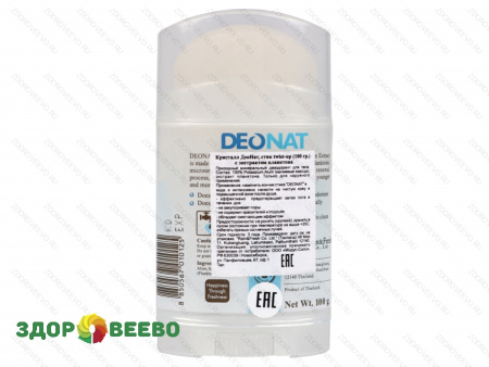 фото Кристалл "ДеоНат" КАЛИЕВЫЕ квасцы с экстрактом планктонных микроорганизмов, вывинчивающийся twist-up, 100 гр.