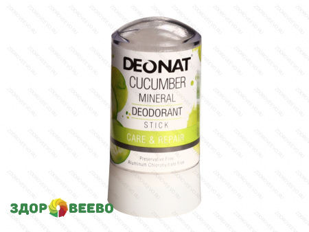 фото Дезодорант-Кристалл "ДеоНат" с экстрактом огурца, стик 60 гр