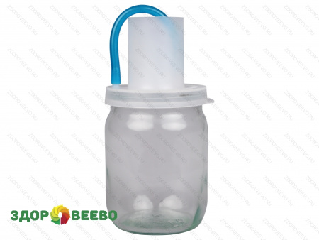 фото Крышка на банку с гидрозатвором, белая, с трубкой