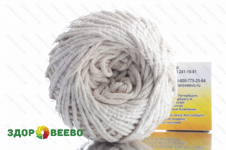 Шпагат хлопчатобумажный белый клубочек 100 м фото Шпагат хлопчатобумажный белый клубочек 100 м